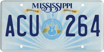 MS license plate ACU264