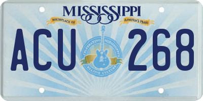 MS license plate ACU268