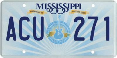 MS license plate ACU271