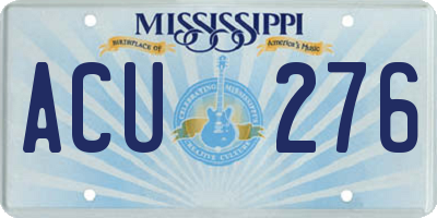 MS license plate ACU276