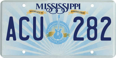 MS license plate ACU282