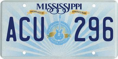 MS license plate ACU296