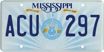 MS license plate ACU297