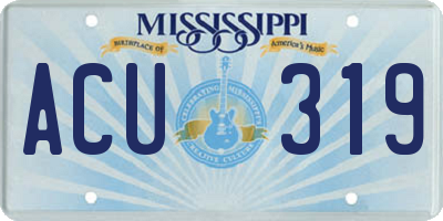 MS license plate ACU319