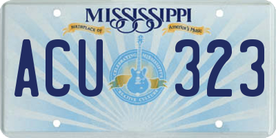 MS license plate ACU323