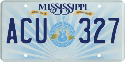 MS license plate ACU327