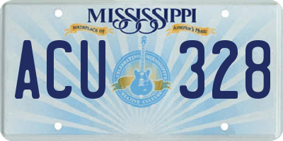 MS license plate ACU328