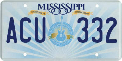 MS license plate ACU332