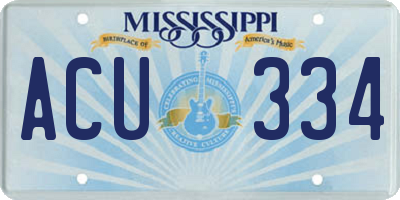 MS license plate ACU334