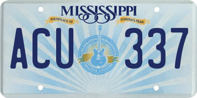 MS license plate ACU337