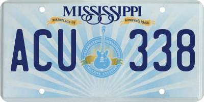MS license plate ACU338