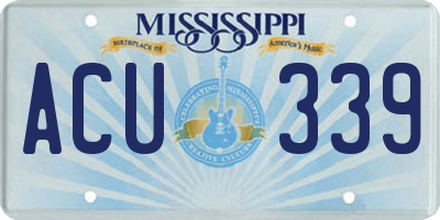 MS license plate ACU339