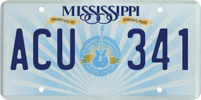 MS license plate ACU341