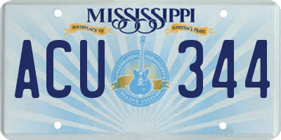 MS license plate ACU344