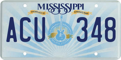 MS license plate ACU348