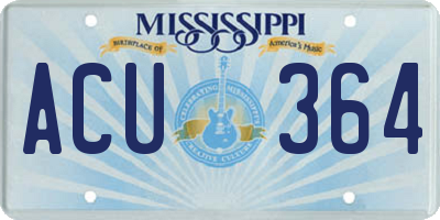 MS license plate ACU364