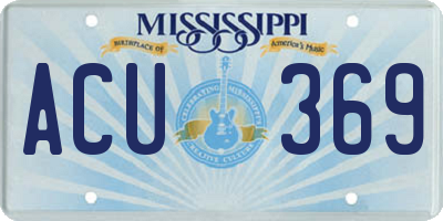 MS license plate ACU369