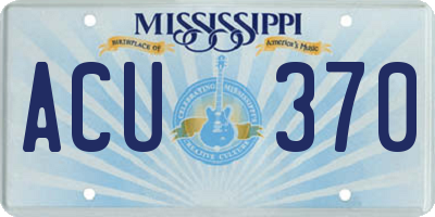 MS license plate ACU370