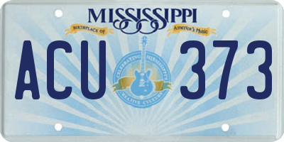 MS license plate ACU373