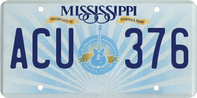 MS license plate ACU376