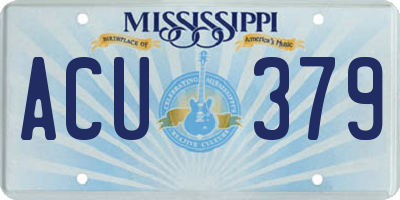 MS license plate ACU379
