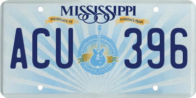 MS license plate ACU396
