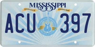 MS license plate ACU397