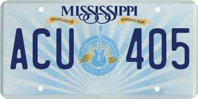 MS license plate ACU405