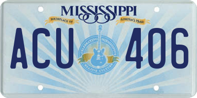 MS license plate ACU406