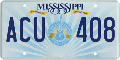 MS license plate ACU408