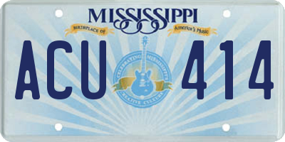 MS license plate ACU414