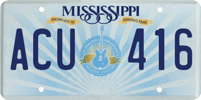MS license plate ACU416
