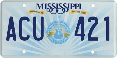 MS license plate ACU421