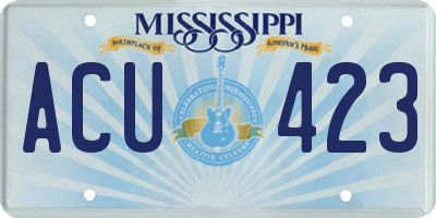 MS license plate ACU423