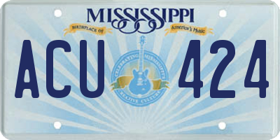 MS license plate ACU424
