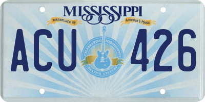 MS license plate ACU426