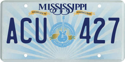 MS license plate ACU427