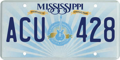 MS license plate ACU428
