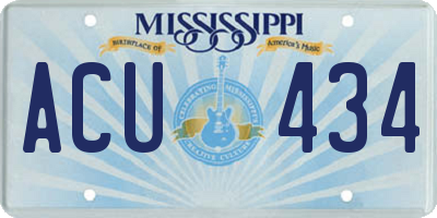 MS license plate ACU434