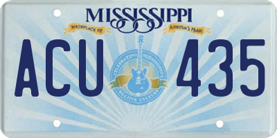 MS license plate ACU435