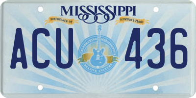 MS license plate ACU436
