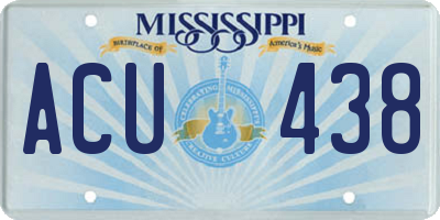 MS license plate ACU438