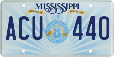 MS license plate ACU440