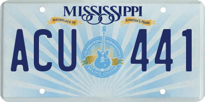 MS license plate ACU441