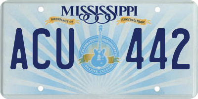 MS license plate ACU442