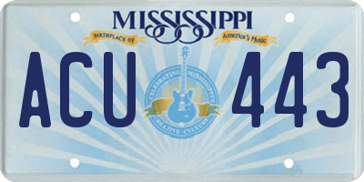 MS license plate ACU443