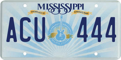 MS license plate ACU444
