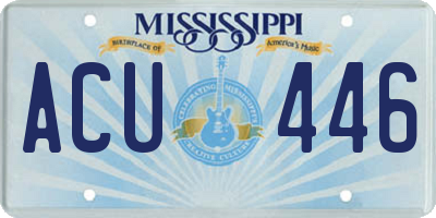 MS license plate ACU446