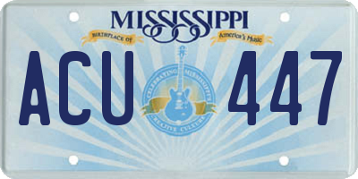 MS license plate ACU447