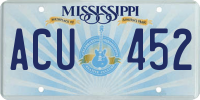 MS license plate ACU452